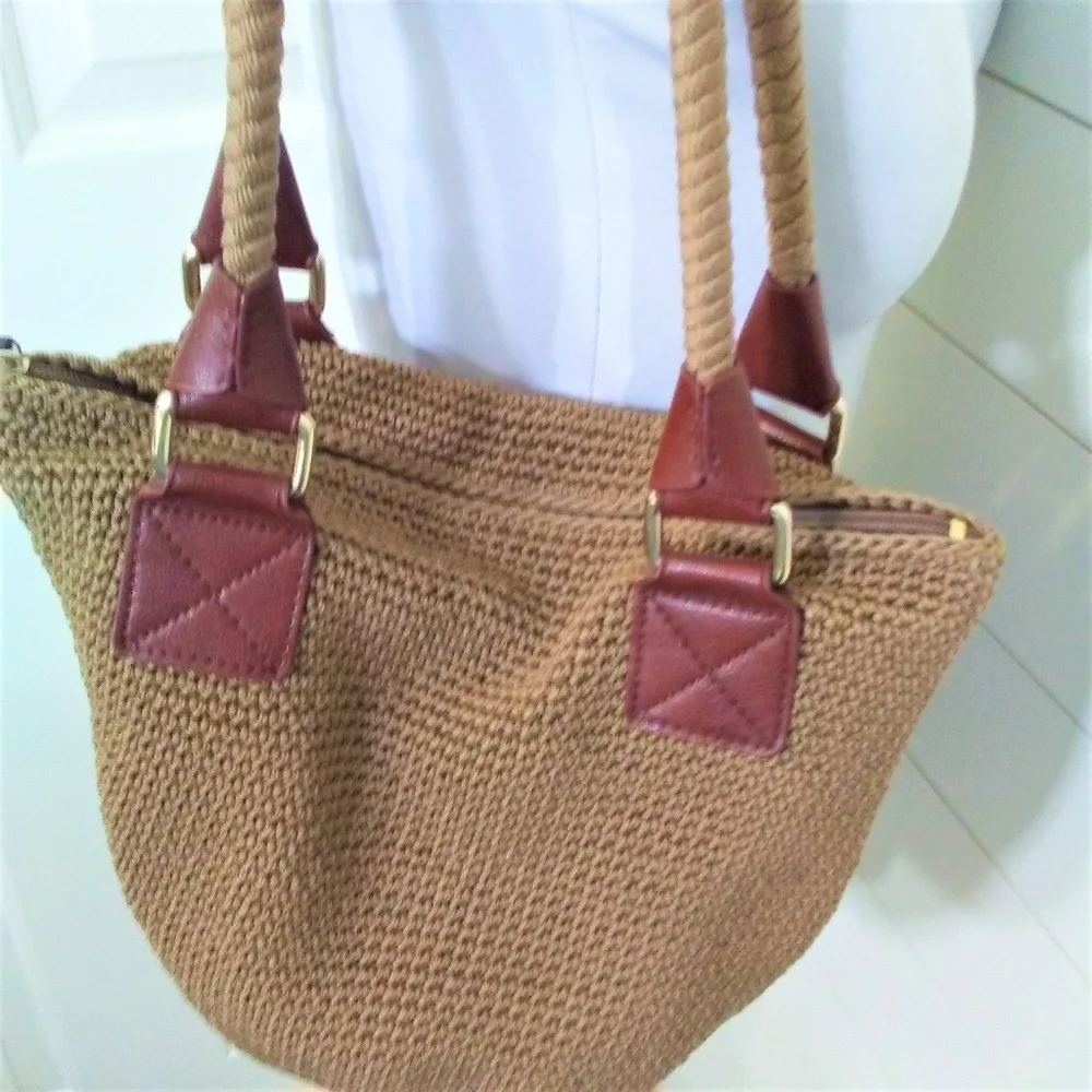 The Sak Crochet Shoulder‎ Bag Neutral Brown Tones